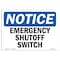 Signmission OSHA Notice, 3.5" Height, Emergency Shutoff Switch Sign, 5" X 3.5", Landscape OS-NS-D-35-L-11909 - alternate 1